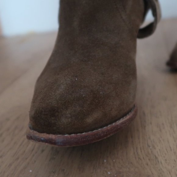 Isabel Marant Gaucho Ankle Boot EU 40 Calfskin Suede in Color Khaki Heels - Picture 8 of 9